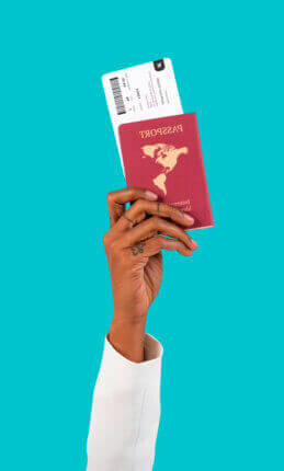 Image of a person holding a passport